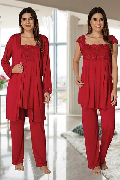 ByLohusa Effortt Cherry Maternity Pajama Set with Robe