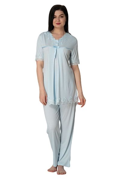 Effort Pijama Set de pijamale de maternitate albastru cu mâneci scurte 5032
