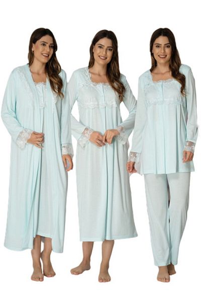Effort Pijama Γυναικεία Water Green Dressing Gown Πιτζάμες εγκυμοσύνης Νυχτικό 2405