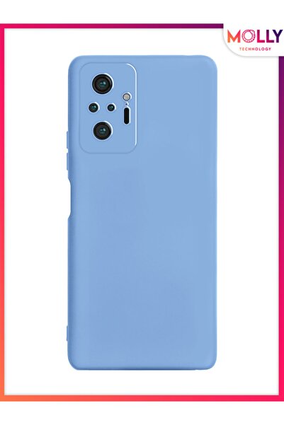 Molly Xiaomi Redmi NOTE 10 PRO İçin Bebek Mavisi Liquid İçi Kadife Silikon Kılıf