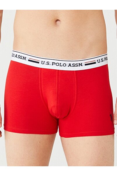 U.S. Polo Assn. BASE. Polo Assn. Men's Red - Gray Melange - Navy Blue 3-Piece Boxer Z8.E.T0.A.4G.R.P31
