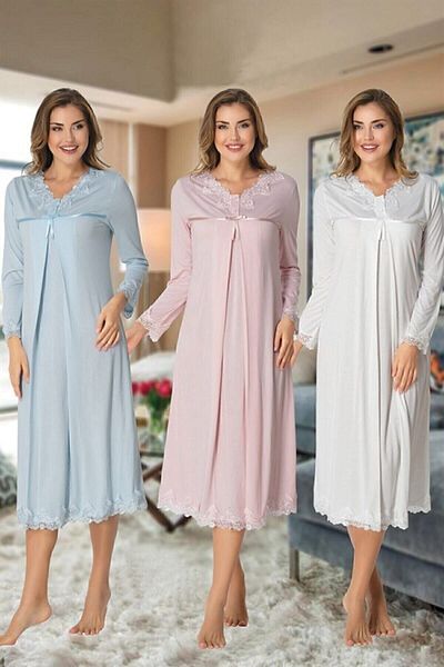 Effort Pijama Freya Effort Maternity Pregnant Lace Collar Nightgown