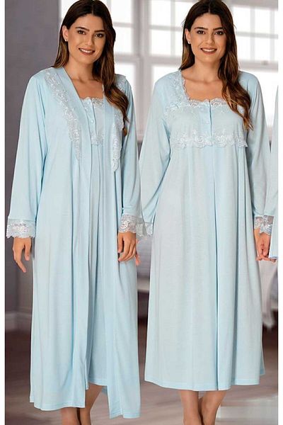 Effort Pijama مجموعة من 4 قطع للحوامل من ماركة "Effortt 2405" باللون الأزرق
