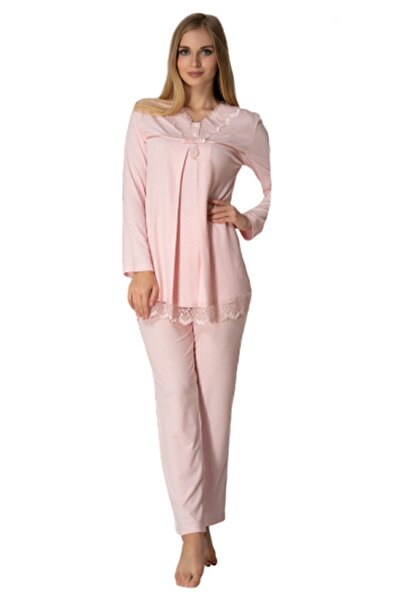 Effortt Set pijamale de maternitate cu mânecă lungă Effort Pink 4032