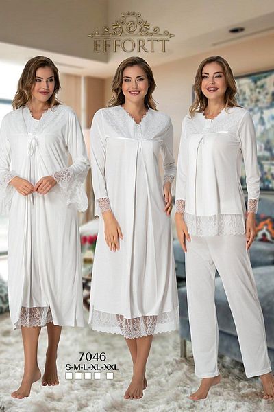 Effort Pijama Σετ εγκυμοσύνης με γιακά δαντέλα