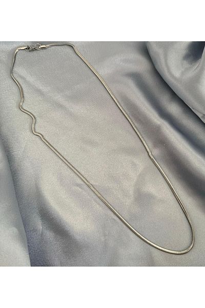 stainless steell قلادة سلسلة فضية اللون من الفولاذ