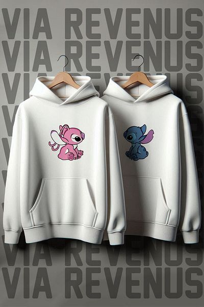Vordevia Lilo and Stitch Patterned Oversize Lover Sweatshirt