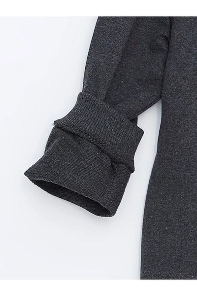 LC Waikiki Lcw Eco - Anthracite Girl's Dress Crew Neck