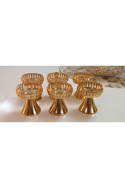 DUMANS 6 Pieces Prince Turkish Delight Bowl Coffee Side Presentation Bowl