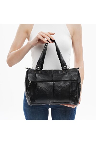 Daj Company Kadın Siyah Hakiki Deri Lüks Kol ve Omuz Askılı Çapraz Postacı Ço...