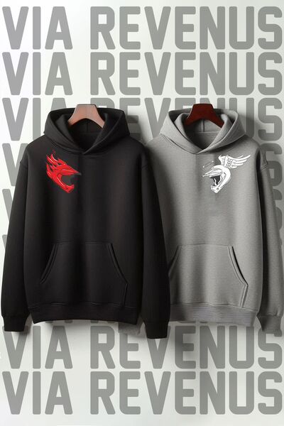 Vordevia سويت شيرت عزيزي كبير الحجم - مطبوع عليه خوذة راكب الدراجة النارية