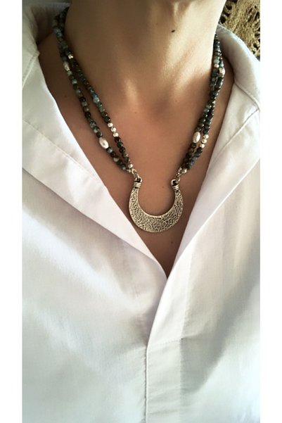 by özllem Bohemian Design Crescent Necklace