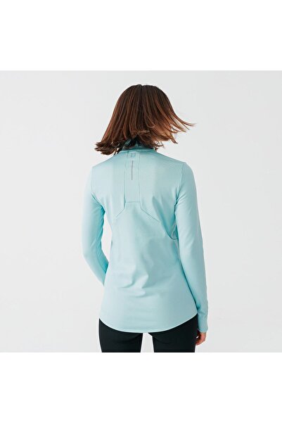 Decathlon Tricou pentru alergare cu mânecă lungă pentru femei - Albastru deschis - Run Warm