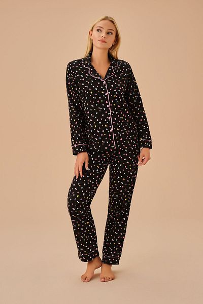 SUWEN Set de pijamale cu inimă masculină