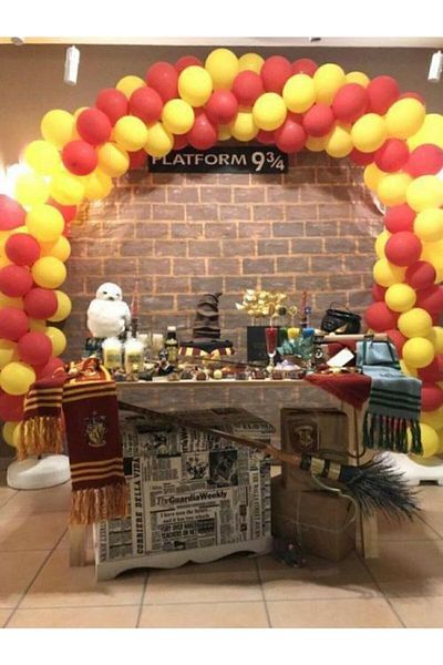 BEST PARTİ 100 τεμάχια Yellow Red Balloon Concept και 5 Mt Balloon Chain