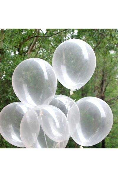 HBK 10 Pieces - 12" Transparent Balloon (30 cm Diameter)