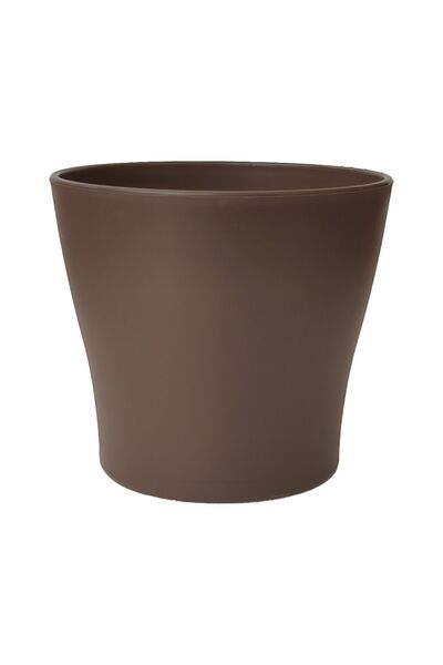 ToXA 13 Litre Kahve Gardenya Saksı Dekoratif Mat Tabaksız Plastik Saksı