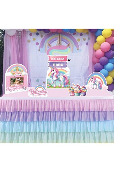 HKNYS Dekoratif Kişiye Özel Ayaklı Pano Seti Unicorn 5 Parça