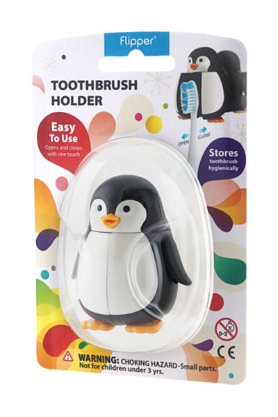 Flipper Flipper Hygienic Toothbrush Storage Container - Penguin Figured