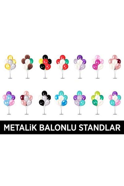 HKNYS Balloon Stand 7 Pieces Metallic Balloon Gift