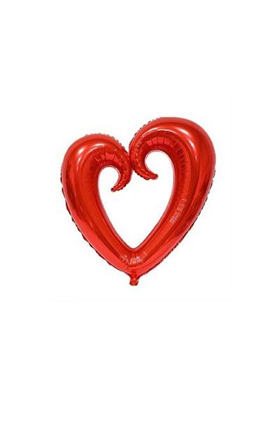HKNYS Heart Foil Balloon Large Size Hollow 100 Cm Red Color - Helium Gas Compatible