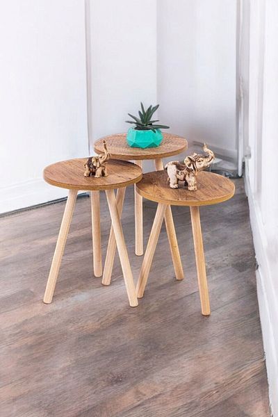HESA 3-Piece Flower Patterned Nesting Table - Multi-Purpose Use