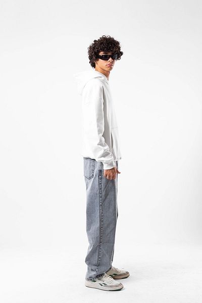 Sekizbiraltı Basic Oversize Unisex White Hoodie