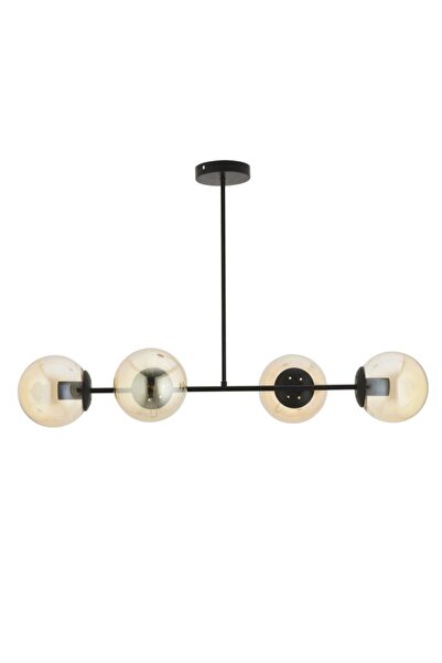 İstanbul Avize İstanbul Avize Vina 4'lü Siyah Sarı Glop Camlı Avize