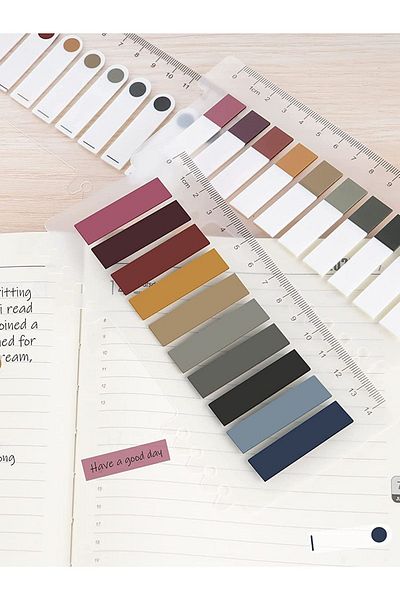 Para Todos Transparent Colored Post-It Bookmark - 200 Sheets Note Paper and Sticker
