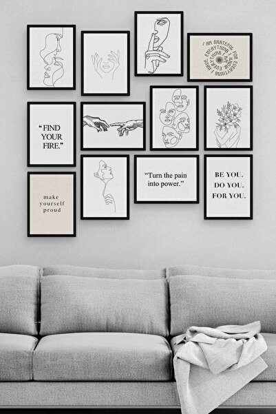 Genel Markalar Çizim 12 Parça Ahşap Mdf Tablo Zlltb202