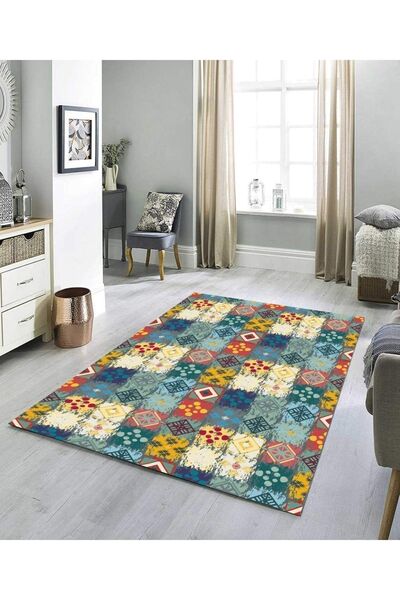Colorful Carpets Washable Digital Printing Modern Decorative Anti-Slip Spacious Living Room Rug