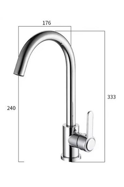 FLEKO BATARYA 360 Swivel Brass Cast Chrome Plated Kitchen Faucet - Sink Tap with Head