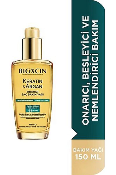 Bioxcin 150 Ml Keratin & Argan Repair Hair Care Oil - Damaged and Damaged Hair