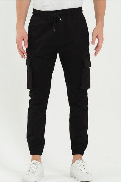 BlackCraft Men's Cargo Pants with Elastic Waist and Legs