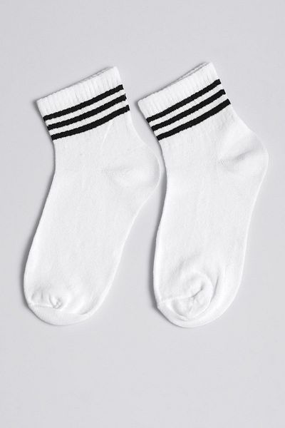 RozaSocks 1 ζευγάρι λευκές ριγέ κάλτσες