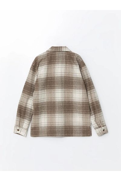LC Waikiki Men's Lumberjack Shirt - Vision Mink, Regular Fit, Long Sleeve, Plaid Jacket