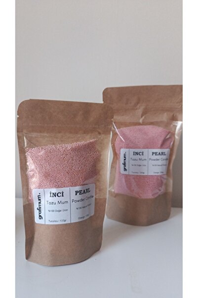 grafimum Incı Tozu Sedefli Mercan Turuncu Mum Sonsuzluk Tozu Mum Doğal Mum 20 Adet Fitil Pearl Powder Candle