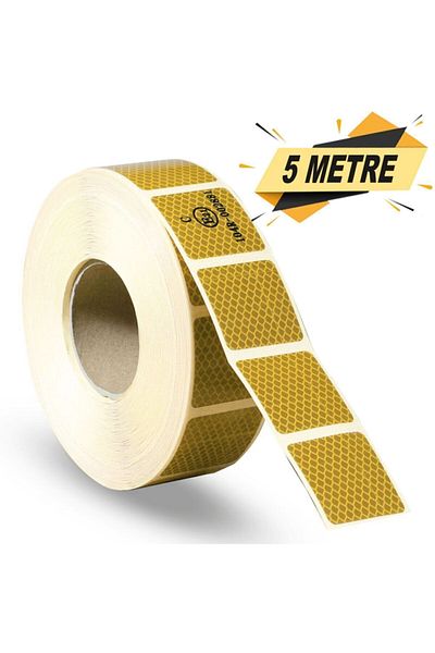 Badem10 5 Mt Yellow Caution Tape - Tweetürk Approved, Reflective, and Phosphorescent Strip Tape