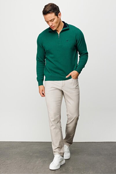 Desen Triko Ανδρικό πουλόβερ με φερμουάρ κλασικό μάλλινο πουλόβερ Αρχές