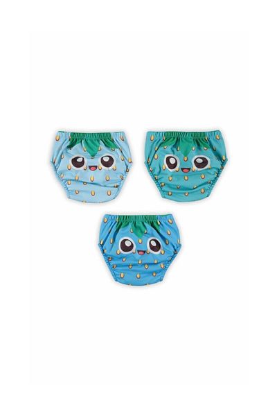 BabyHouseButiq Poopes Washable 3-Pece Combination Ανδρικό παντελόνι προπόνησης Cheerful Strawberry 1-2-3-4 ετών