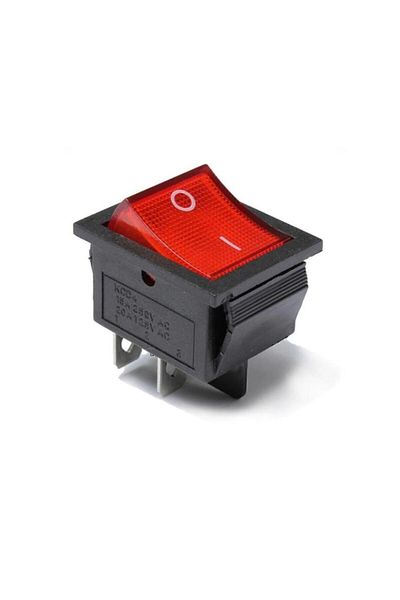 Robocombo KCD2 On/Off Rocker Switch Red Illuminated 4 Pin