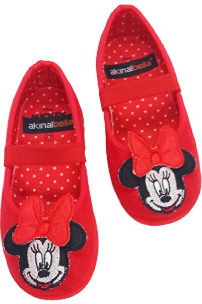 AkınalBella Girl's Red Mickeymouse Home Nursery Shoes Slippers