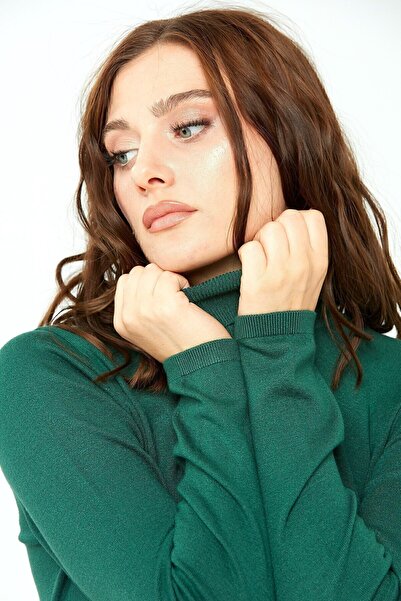 Desen Triko Жіноча трикотажна блуза з довгими рукавами та еластичною талією, ...