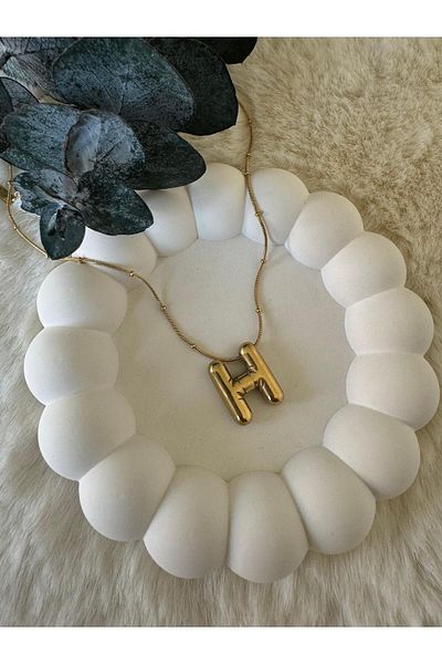 stainless steell Stainless Steel Letter H Balloon Necklace