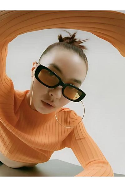 MACERATİ Unisex Yellow Black Chunky Frame Sunglasses