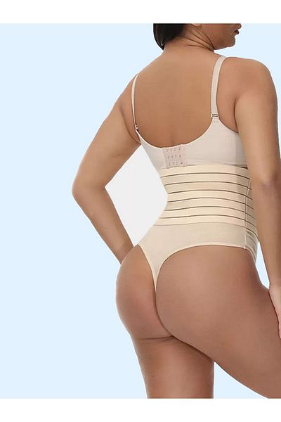 MİSTİRİK Model Flerna - Chiloți cu șnur pentru abdomen cu elasticitate lungă - Culoarea pielii