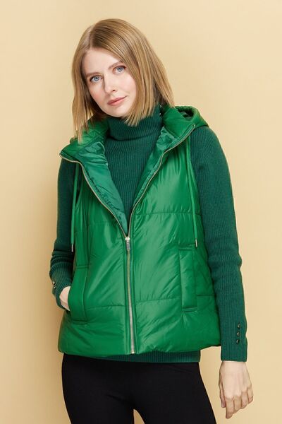 Desen Triko Women's Hooded Short Quilted Vest Benetton