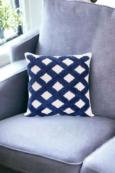 ÖZENEV Punch Design Bohemian Patterned Decorative Throw Pillow Cover 45x45 Cm Ethnic Authentic Poncho
