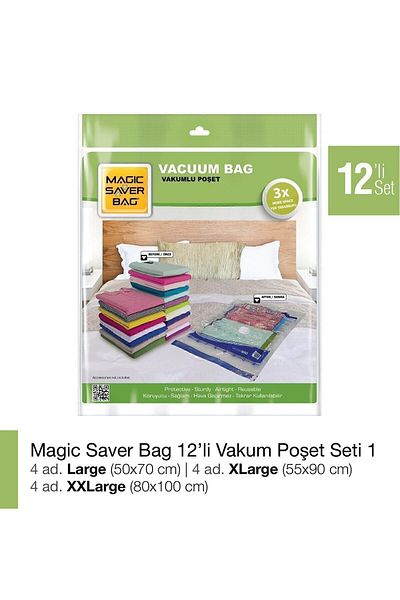Magic Saver Bag 12-pack Vacuum Bag Set-1