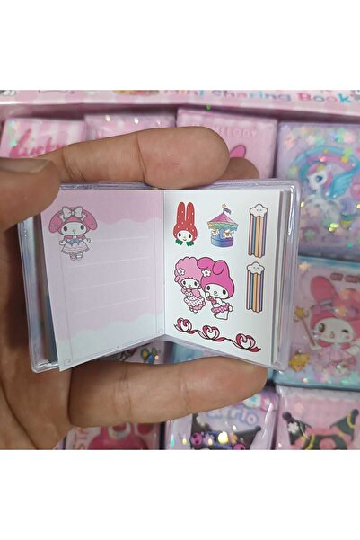 LRS STORE MyClean Sanrio Kawaii 3 Adet Mini Sulu Sticker Defteri 300+ Stickerlı Kuromi Melodi Defter